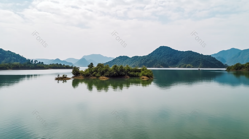 临安青山湖群山山峰树木森平静的湖泊图像摄影,高清,摄影图,摄影图片,图片大全,摄影图免费下载